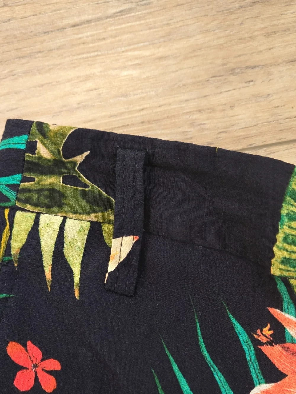 Zara Tropical Print Wide-Leg Resortwear/Polynesian Pants - Picture 7 of 10